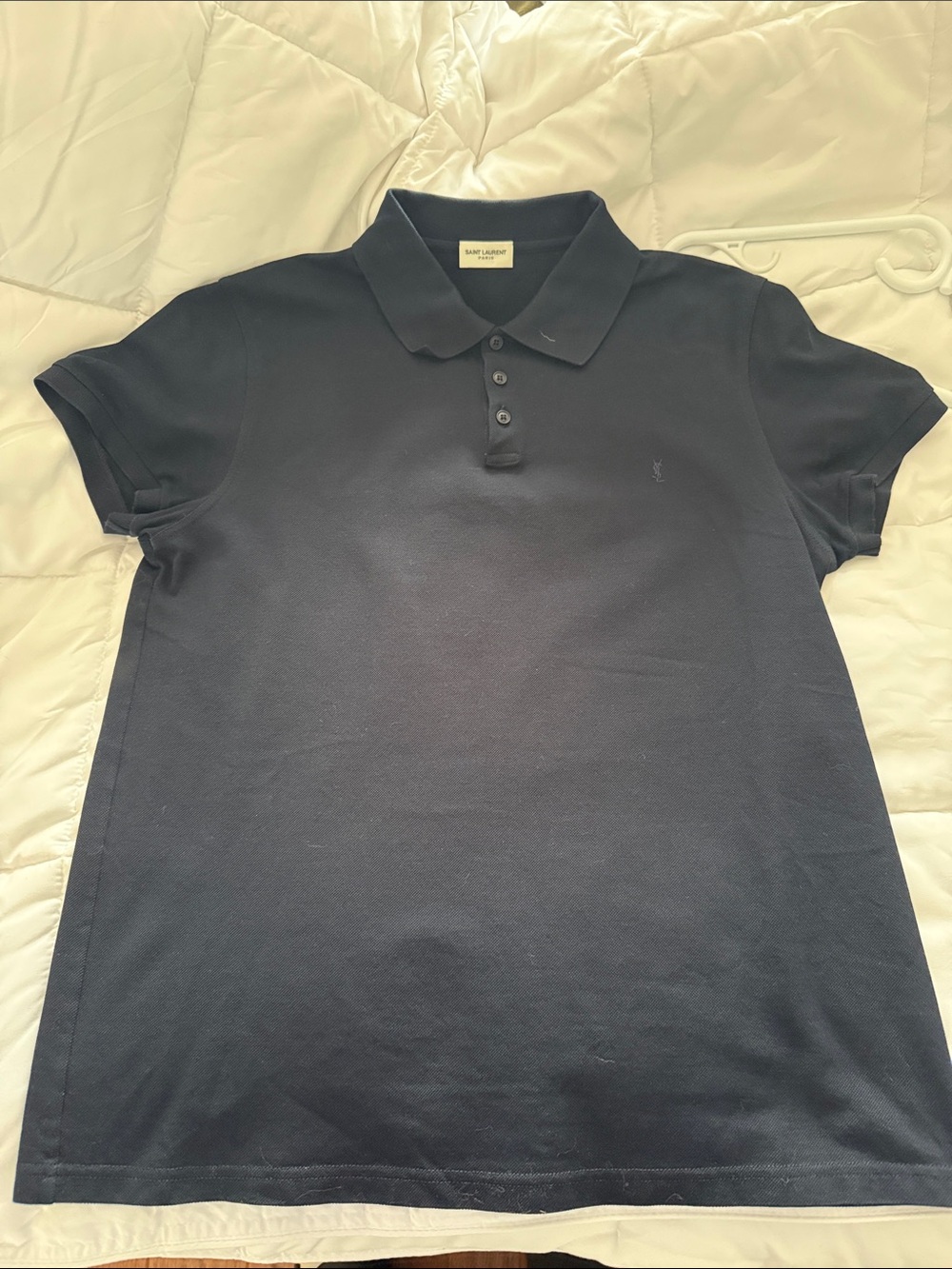 Authentic Saint Laurent Dark Navy Short-Sleeve Polo